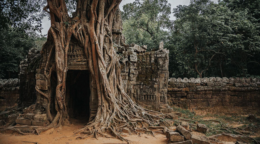 Phnom Kulen Temple Gate near Siem Reap, Cambodia